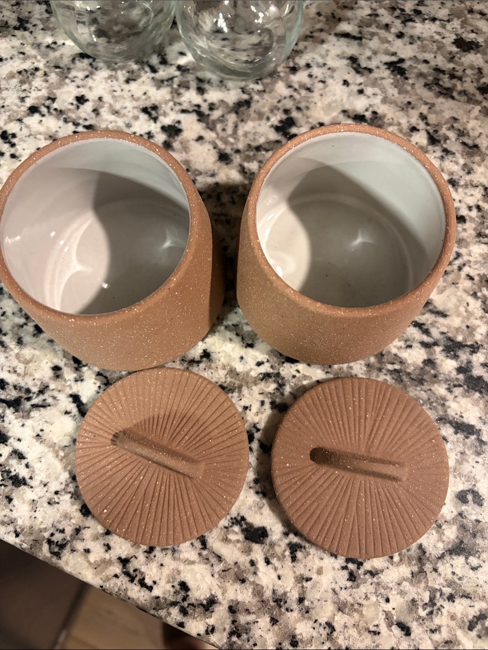 Magenta Citrine Canyon Terracotta Brown Ceramic Spice Cellar Duo